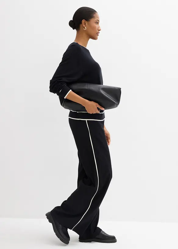 Finstickad tr&ouml;ja i viskosmix, bonprix