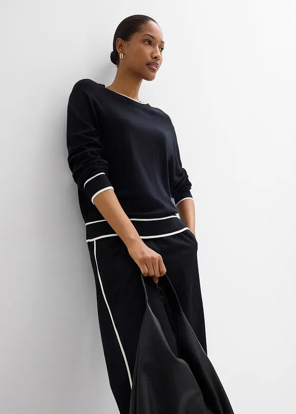 Finstickad tr&ouml;ja i viskosmix, bonprix