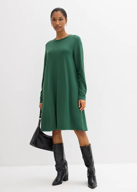 A-linjeformad trik&aring;kl&auml;nning i viskosmix, bonprix