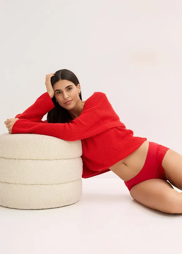 Hipstertrosa med spets (4-pack), bonprix