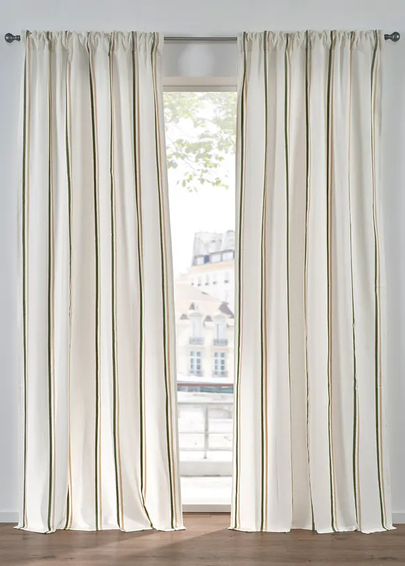 Gardinl&auml;ngd med v&auml;vda r&auml;nder (1-pack), bonprix