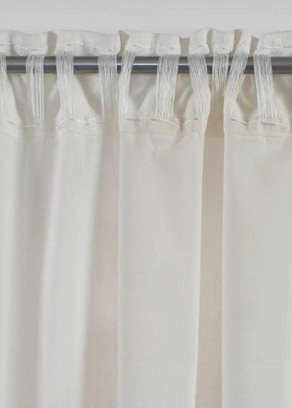 Gardinl&auml;ngd med broderi l&auml;ngs avsluten (1-pack), bonprix