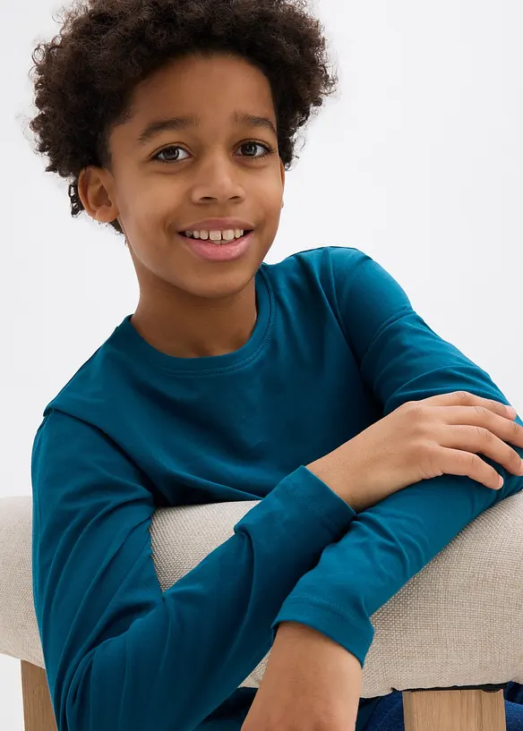 L&aring;ng&auml;rmad T-shirt i ekologisk bomull (3-pack), bonprix