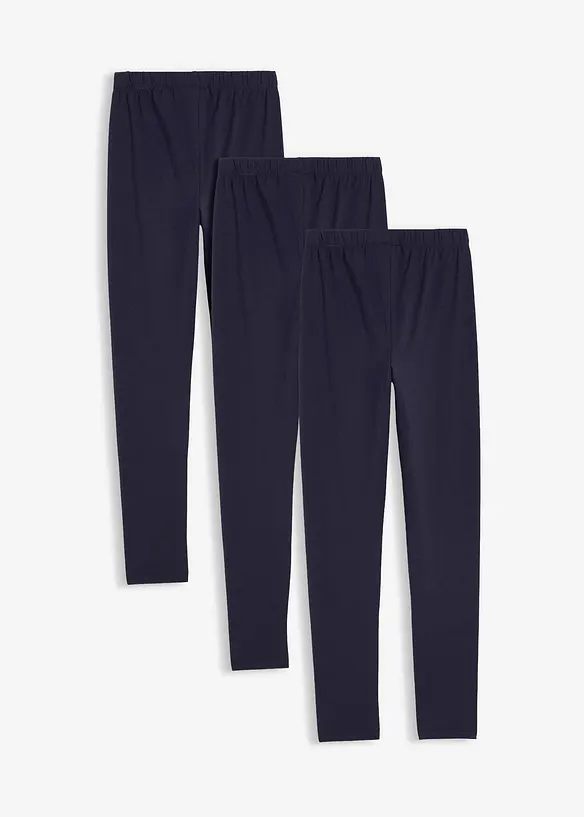 Leggings av stretchig mix med ekologisk bomull (3-pack), bonprix