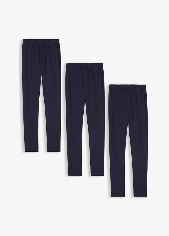 Leggings av stretchig mix med ekologisk bomull (3-pack), bonprix