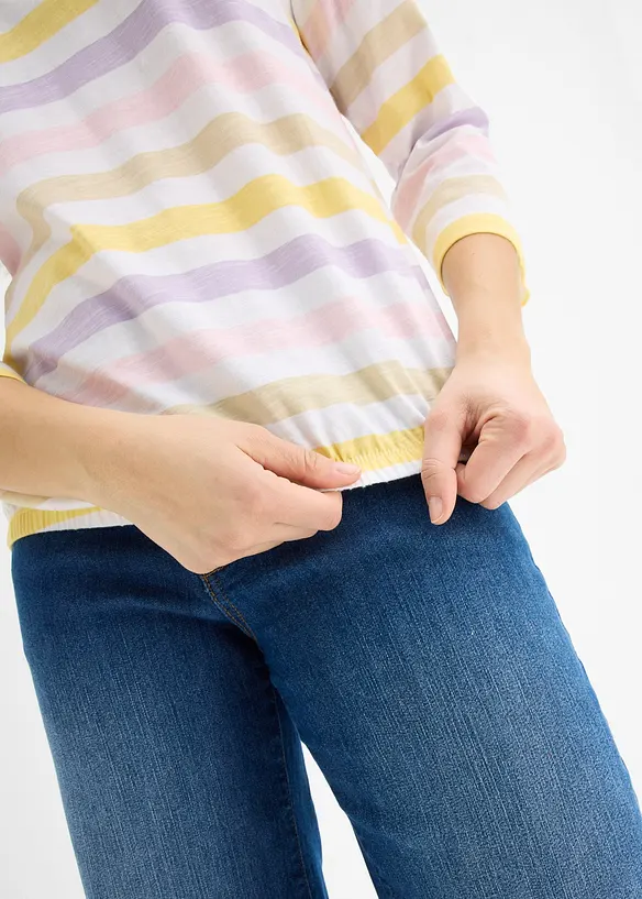 Topp i slubbgarn av ekologisk bomull  med 3/4-&auml;rm, bonprix