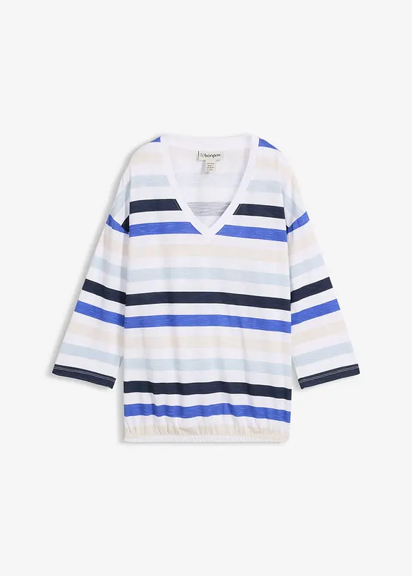 Topp i slubbgarn av ekologisk bomull  med 3/4-&auml;rm, bonprix