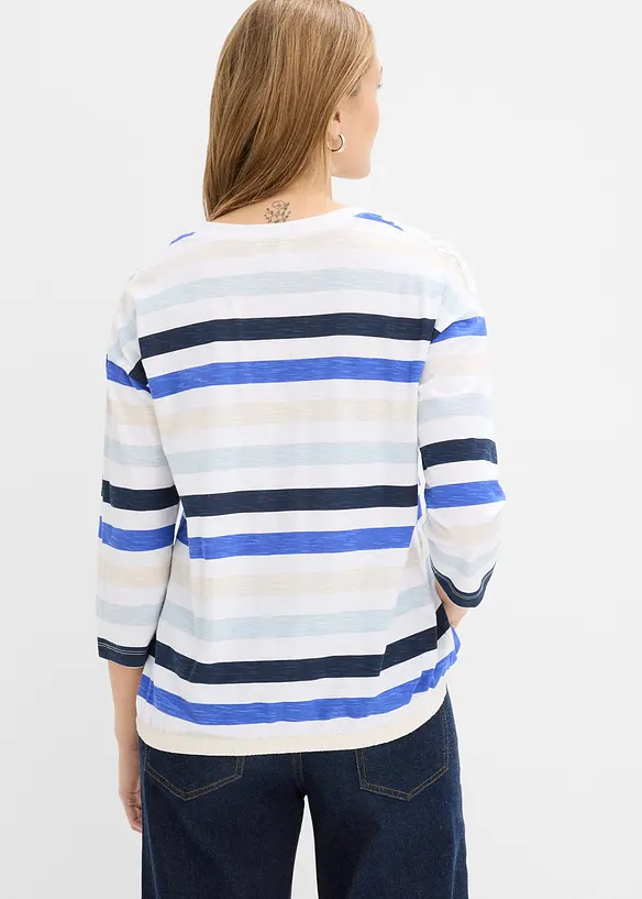 Topp i slubbgarn av ekologisk bomull  med 3/4-&auml;rm, bonprix