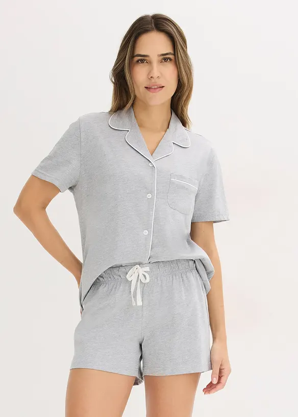 Kort pyjamas med knappsl&aring;, bonprix