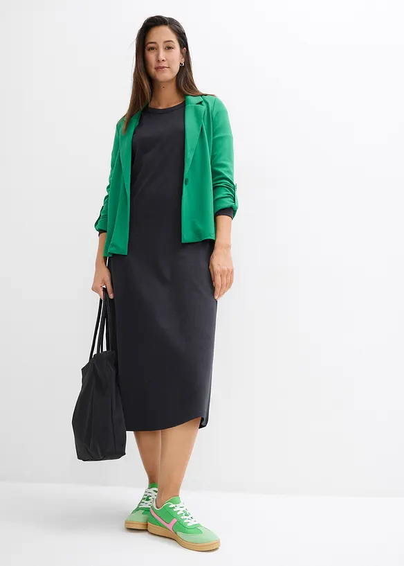 Jerseykl&auml;nning i tjockare material av ekologisk bomull, bonprix