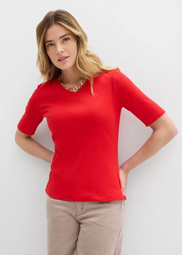 Ribbstickad topp (2-pack), bonprix