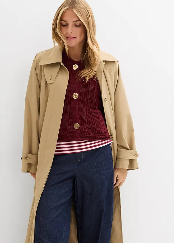 Stickad v&auml;st med fickor, bonprix