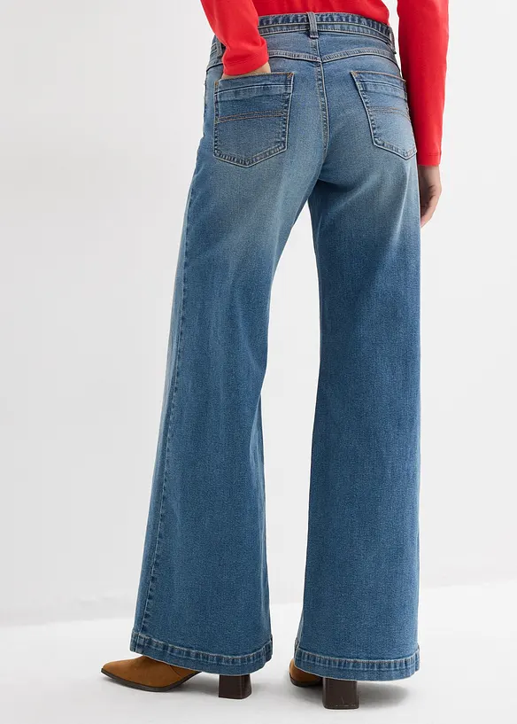 Wide Leg-jeans Mid Waist, Full Length, bonprix