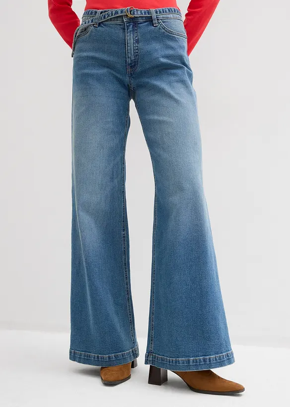 Wide Leg-jeans Mid Waist, Full Length, bonprix