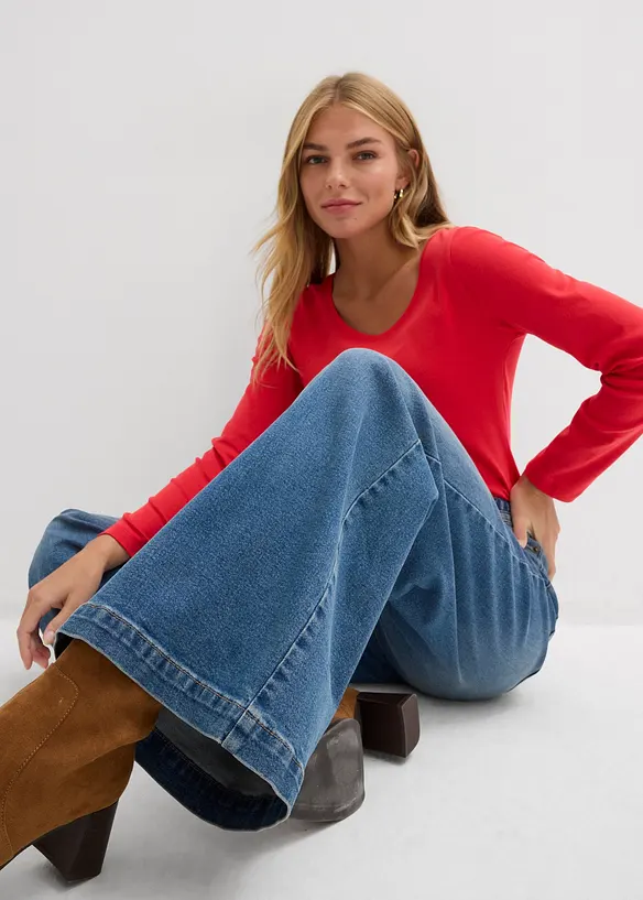 Wide Leg-jeans Mid Waist, Full Length, bonprix