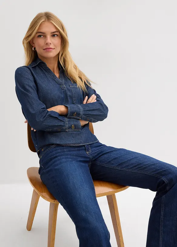 Jeanstunika med ekologisk bomull, bonprix