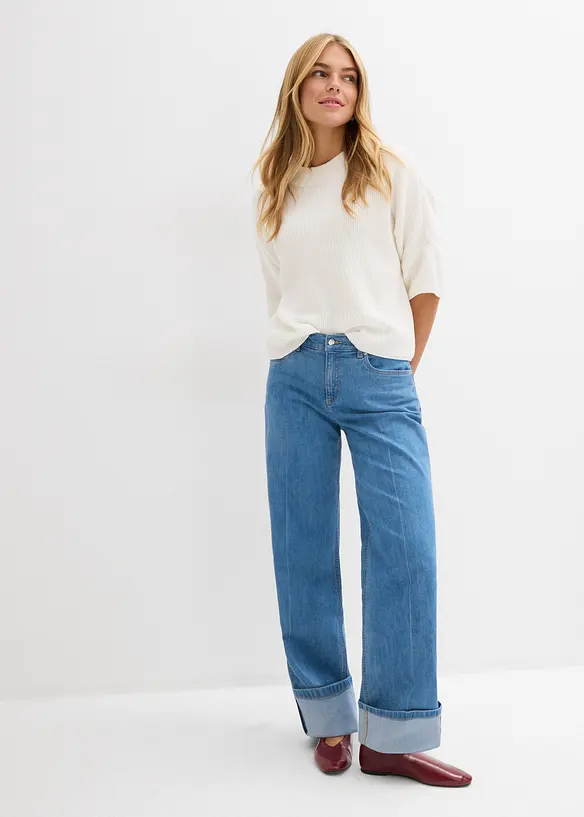 Loose Straight-Jeans Mid Waist, Full Length, bonprix
