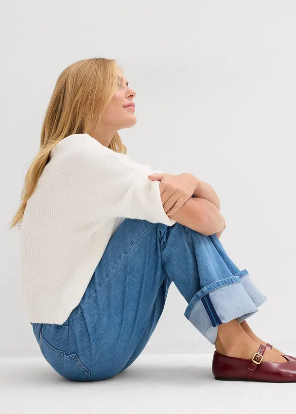 Loose Straight-Jeans Mid Waist, Full Length, bonprix