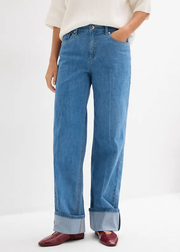 Loose Straight-Jeans Mid Waist, Full Length, bonprix