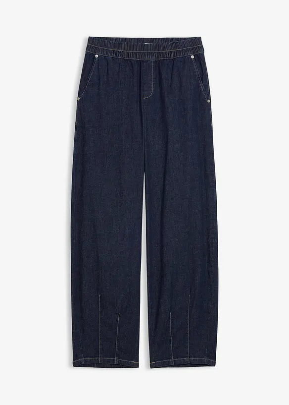Barrel jeans Mid Waist, res&aring;rlinning, bonprix