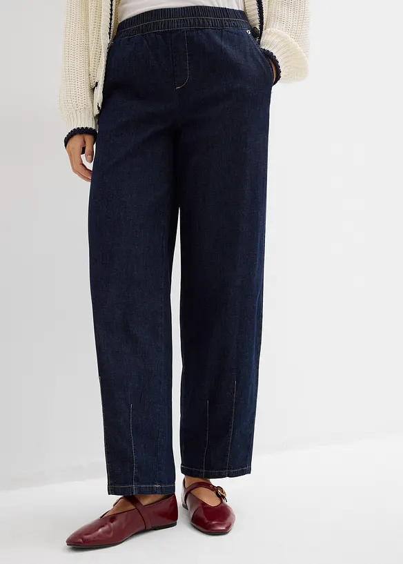 Barrel jeans Mid Waist, res&aring;rlinning, bonprix