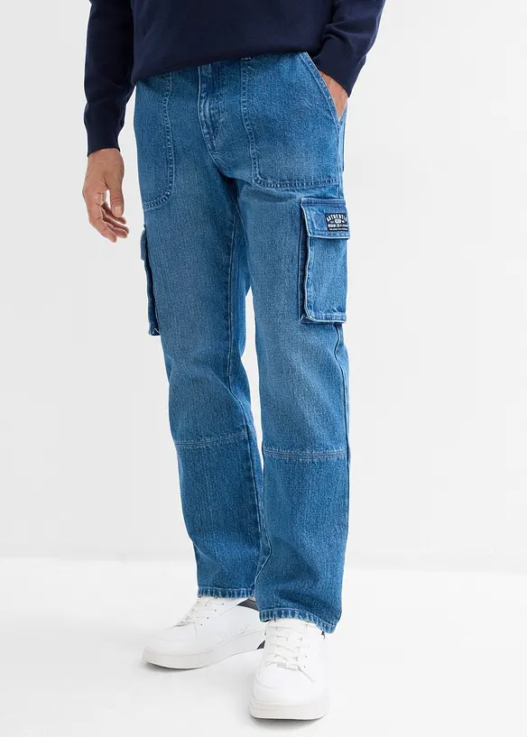 Cargojeans med Relaxed Fit, Straight, bonprix