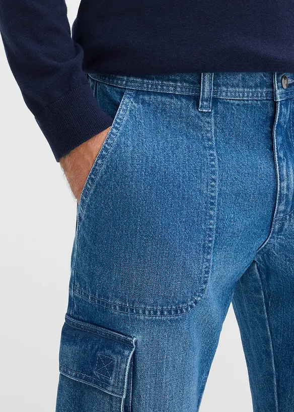 Cargojeans med Relaxed Fit, Straight, bonprix
