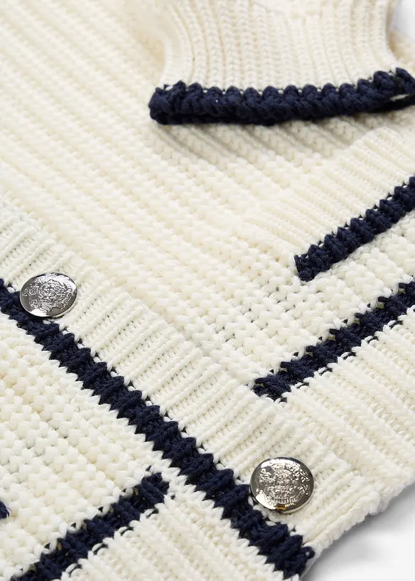 Grovstickad cardigan av bomullsmix, bonprix