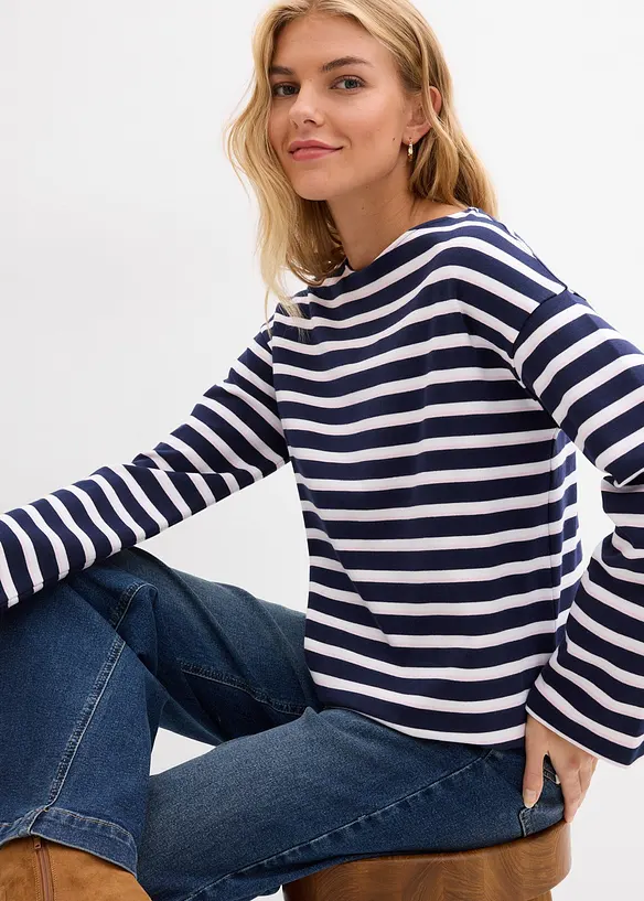 L&aring;ng&auml;rmad topp i ekologisk bomull, bonprix