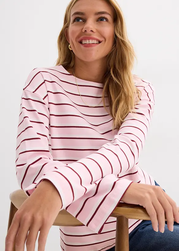 L&aring;ng&auml;rmad topp i ekologisk bomull, bonprix