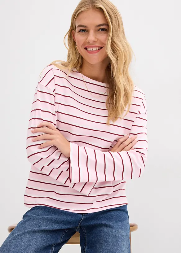 L&aring;ng&auml;rmad topp i ekologisk bomull, bonprix