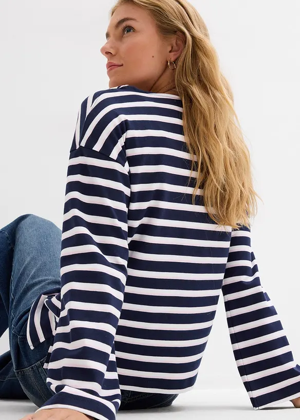 L&aring;ng&auml;rmad topp i ekologisk bomull, bonprix