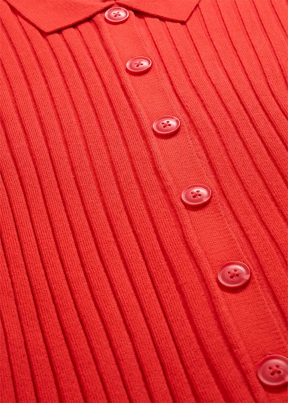 Ribbstickad cardigan, bonprix