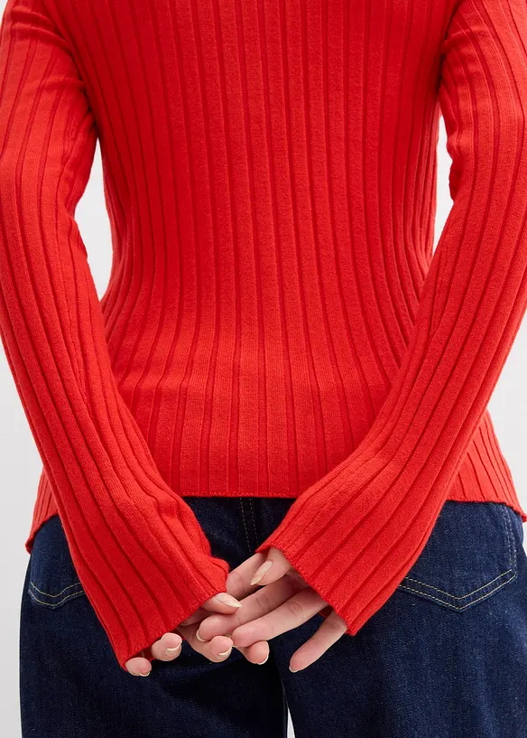 Ribbstickad cardigan, bonprix