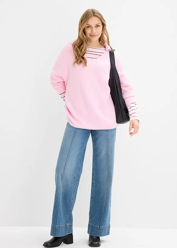 Oversizetr&ouml;ja med tenniskrage, bonprix