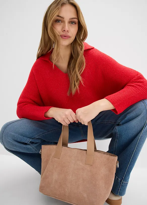 Oversizetr&ouml;ja med tenniskrage, bonprix