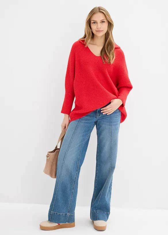 Oversizetr&ouml;ja med tenniskrage, bonprix