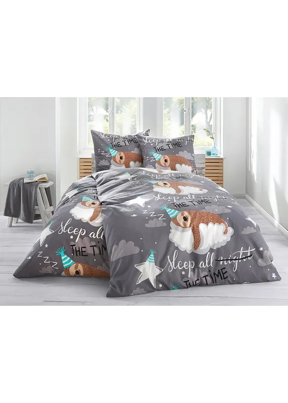 P&aring;slakanset med seng&aring;ngare och text, bonprix