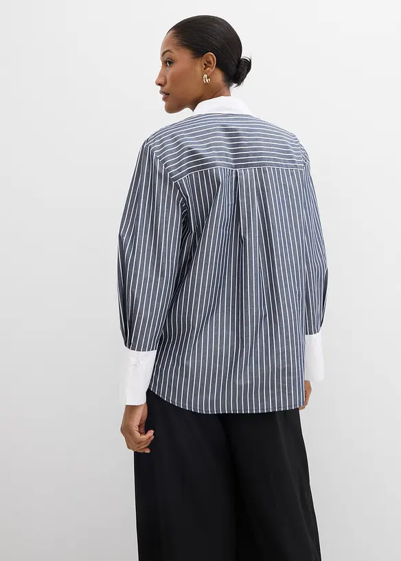 Blus i oversizemodell av bomull, bonprix