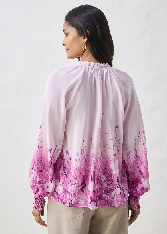 Blus med sidenandel, bonprix