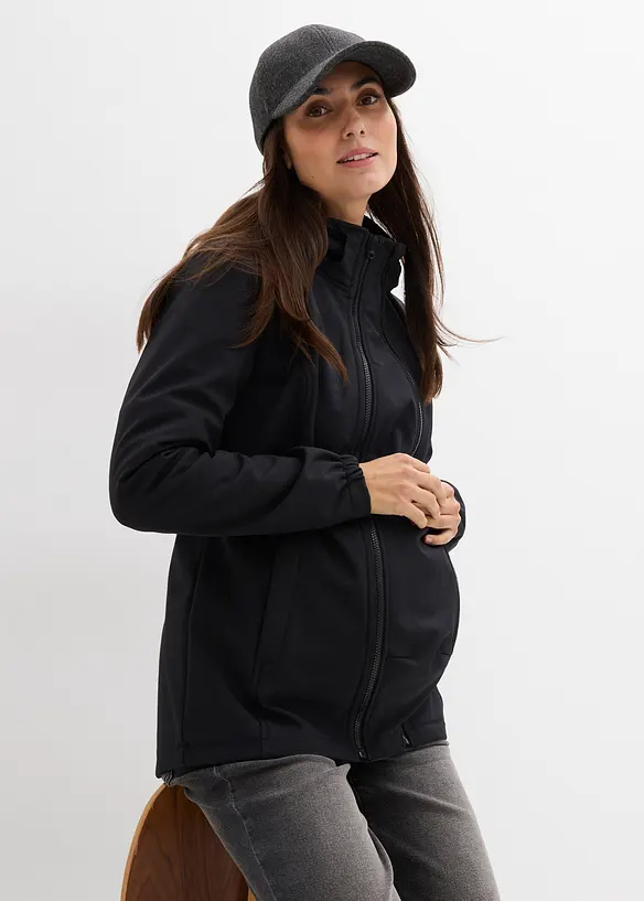 Mammajacka i softshell med babyficka fram och bak, bonprix