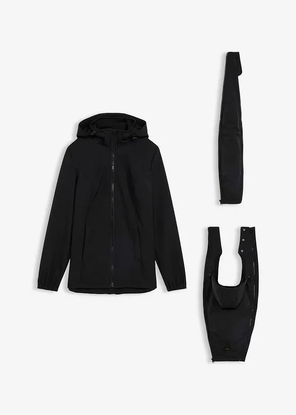 Mammajacka i softshell med babyficka fram och bak, bonprix
