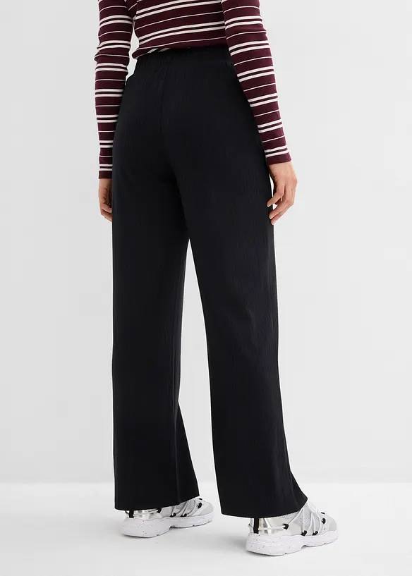 Ribbstickad jerseybyxa (2-pack), bonprix