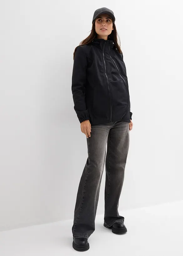 Mammajacka i softshell med babyficka fram och bak, bonprix