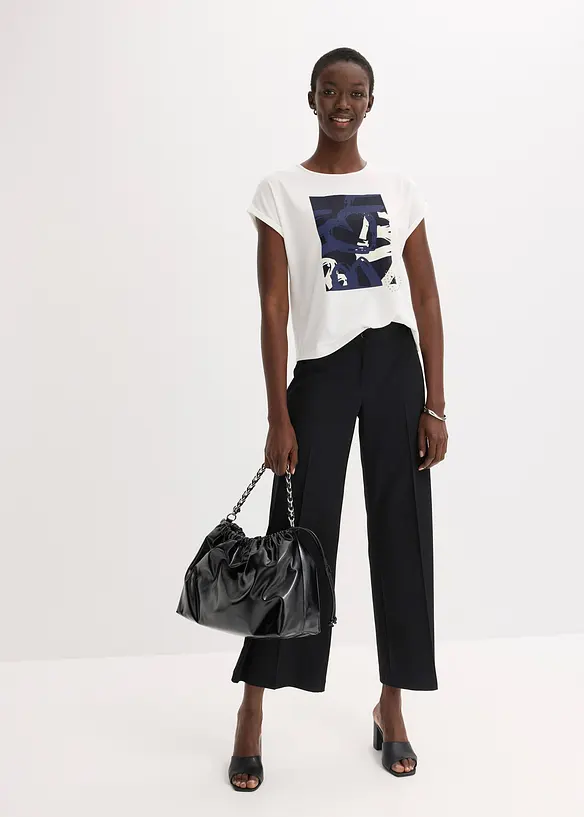 Topp med viskos och glitterstenar, bonprix