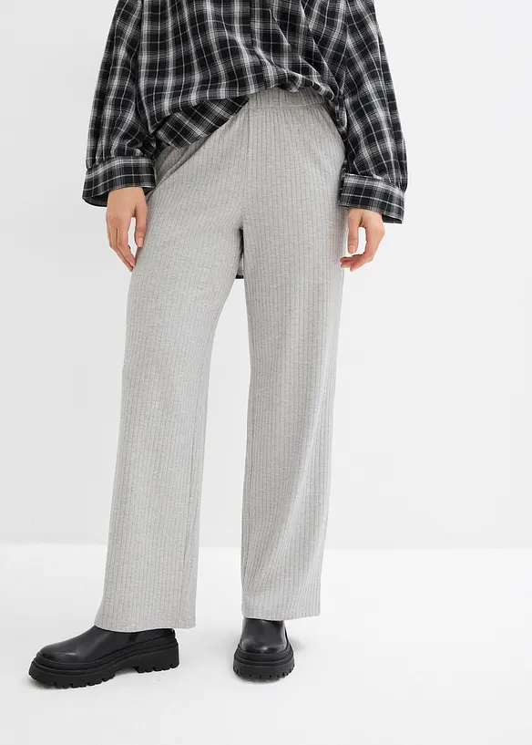 Ribbstickad jerseybyxa (2-pack), bonprix