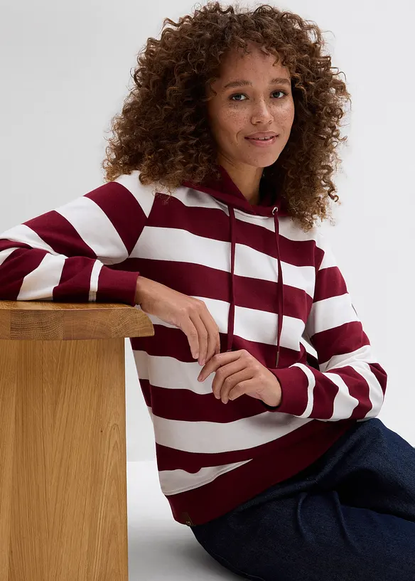 Sweatshirt med huva i bomull, bonprix