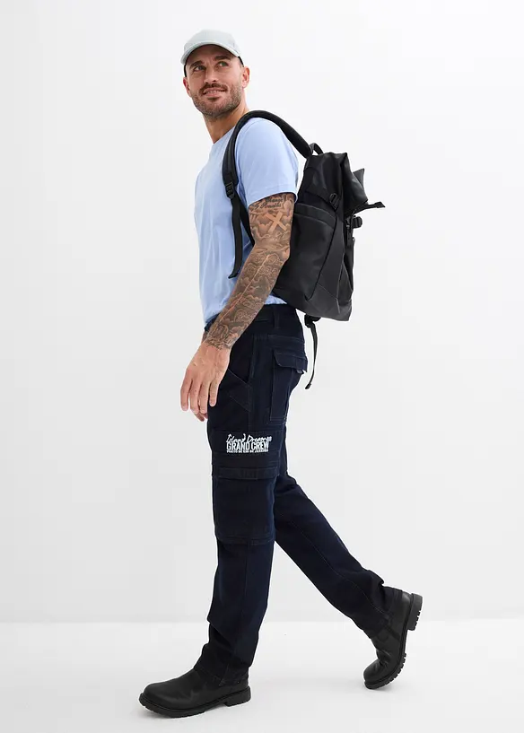 Relaxed Fit Stretch Jeans med bekv&auml;m midja, Straight, bonprix