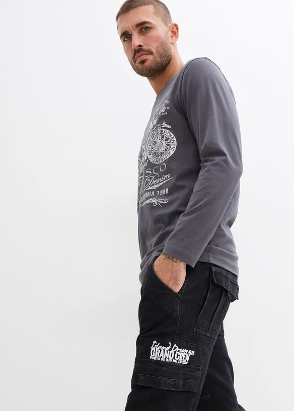 Relaxed Fit Stretch Jeans med bekv&auml;m midja, Straight, bonprix