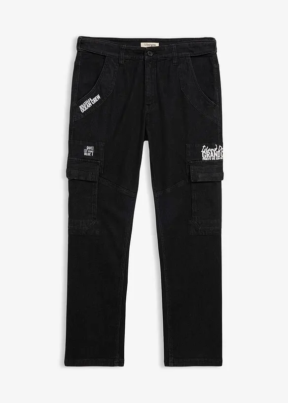 Relaxed Fit Stretch Jeans med bekv&auml;m midja, Straight, bonprix